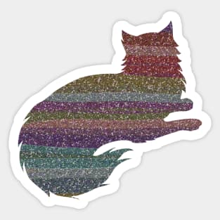 Rainbow Glitter Cat Sticker